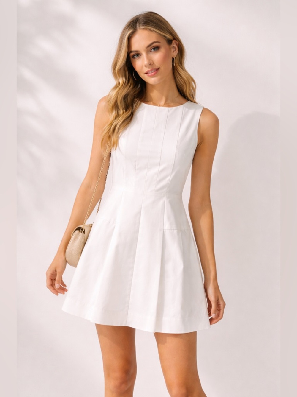 Marc By Marc Jacobs White Sleeveless Fit-and-Flare Mini Dress